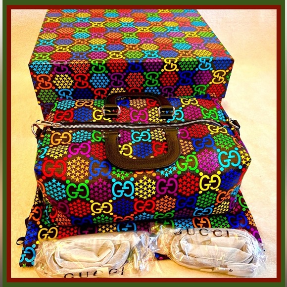 🤩New w/Box Gucci Psychedelic Small Duffle Purse Bag Convertible to Backpack🤩 - Picture 4 of 16